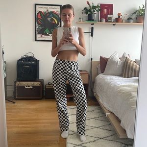 Checked Holiday pants Lisa Says Gah